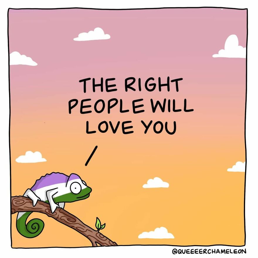 Artist Creates Chameleon-Shaped Characters To Talk About Queer Identity And Sexuality And The Internet Loves It (26 Pics)