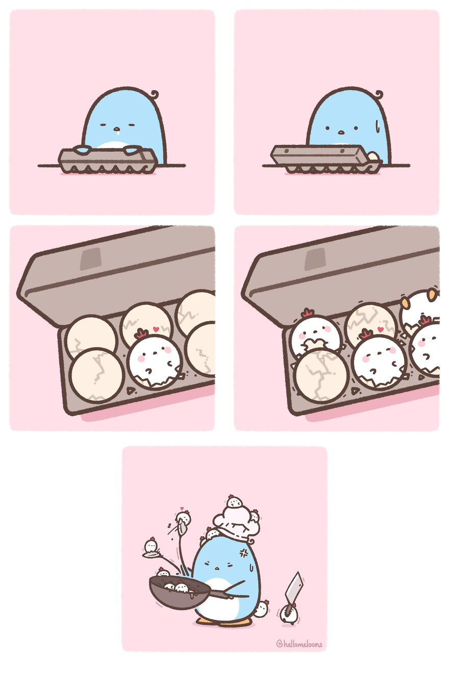 Artist Makes Comics Showing The Little Adventures Of A Little Penguin And They Are Adorable
