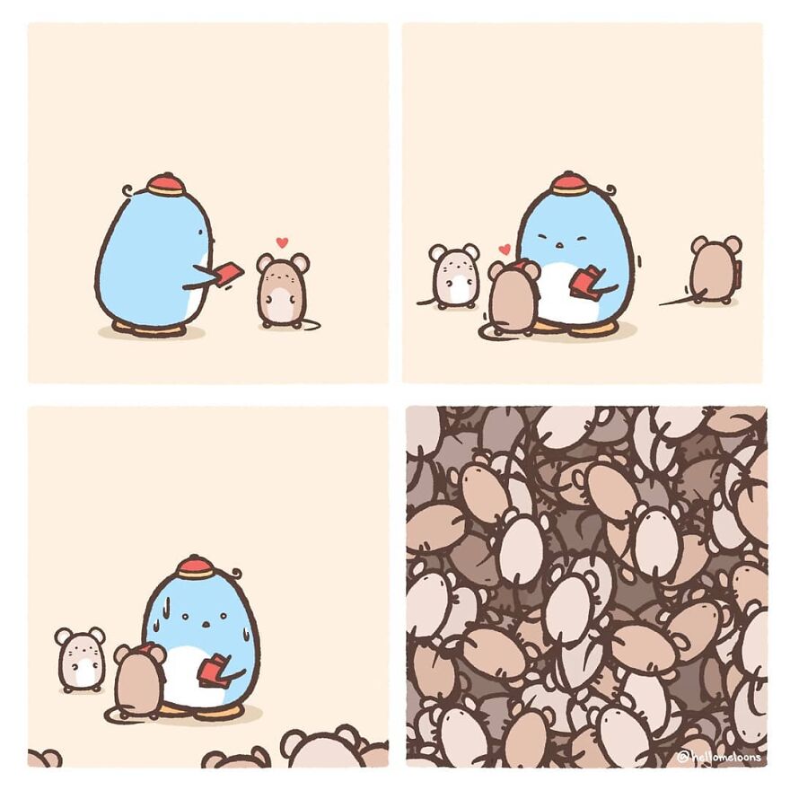 Artist Makes Comics Showing The Little Adventures Of A Little Penguin And They Are Adorable