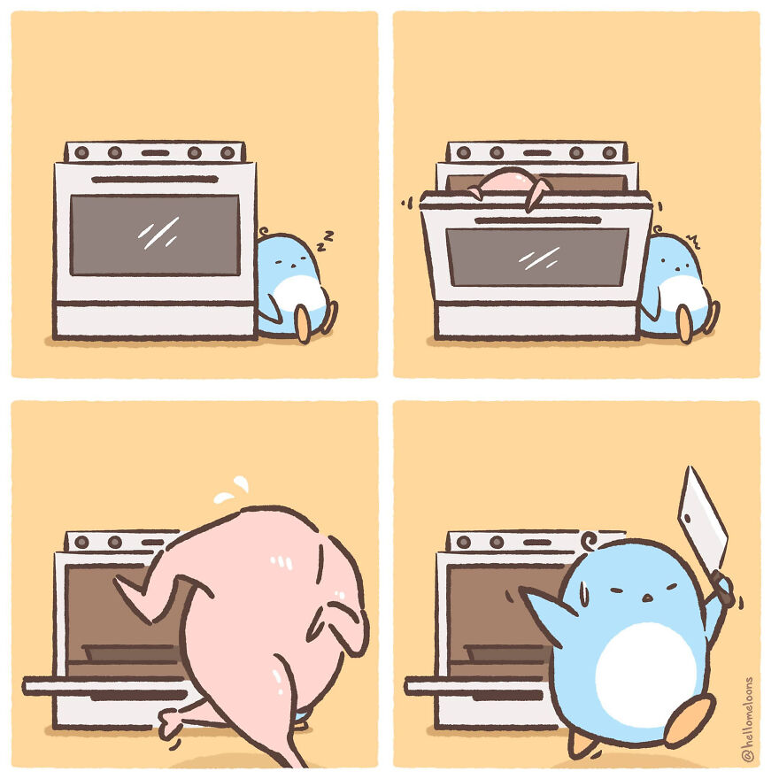 Artist Makes Comics Showing The Little Adventures Of A Little Penguin And They Are Adorable