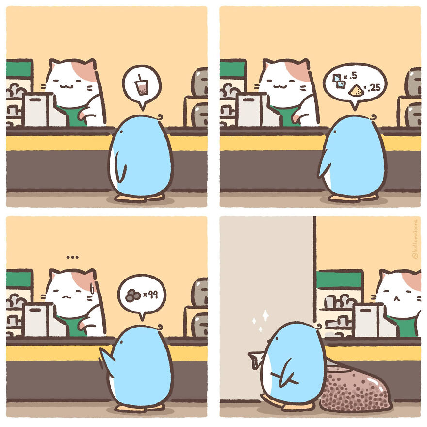 Artist Makes Comics Showing The Little Adventures Of A Little Penguin And They Are Adorable