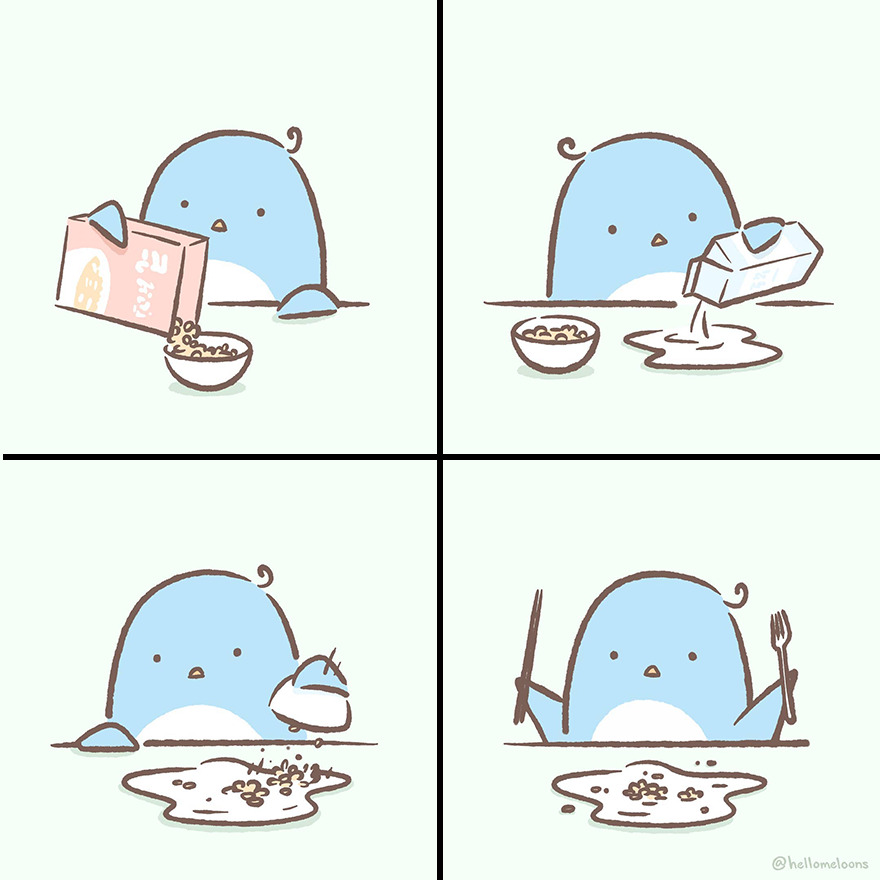 Artist Makes Comics Showing The Little Adventures Of A Little Penguin And They Are Adorable