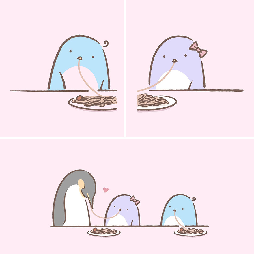 Artist Makes Comics Showing The Little Adventures Of A Little Penguin And They Are Adorable