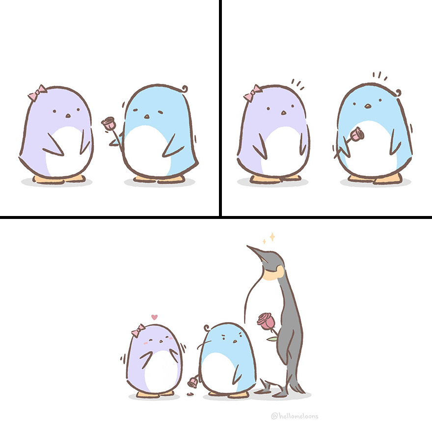 Artist Makes Comics Showing The Little Adventures Of A Little Penguin And They Are Adorable