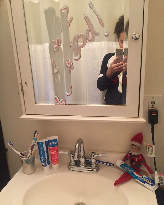 When You Try And Bring That Dreaded Elf Back And Someone Showers And Melts Your "Be Good" Message!