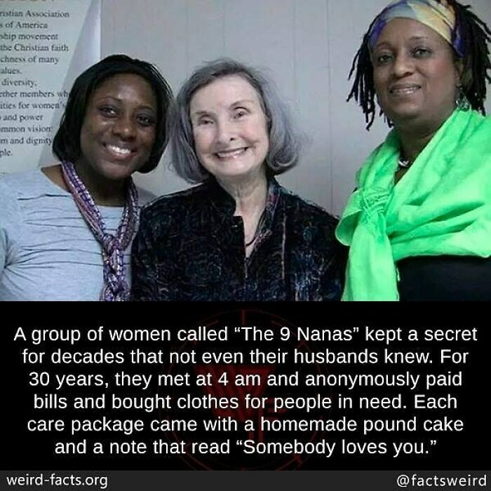 Three women smiling together representing weird facts about secret acts of kindness around the world.