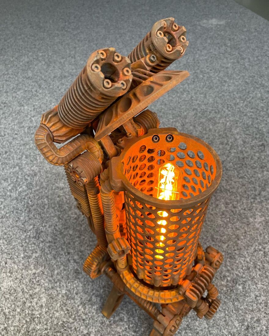 3D Printed Steampunk Style Lamp 3D Printed Steampunk Style Lamp