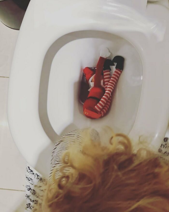 Puse al elfo cerca del retrete y no tardó nada en caerse dentro