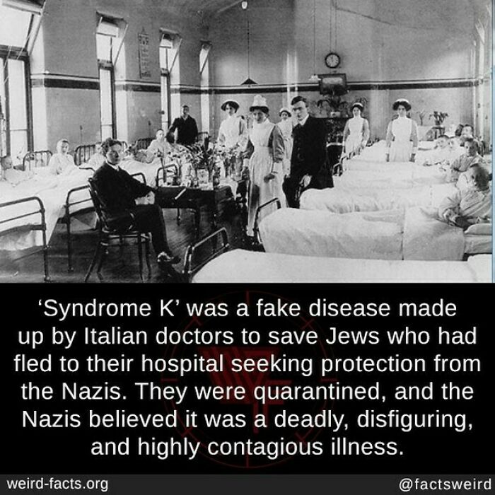 Historic hospital scene illustrating a weird fact about a fake disease used to protect Jews from Nazis during World War II.