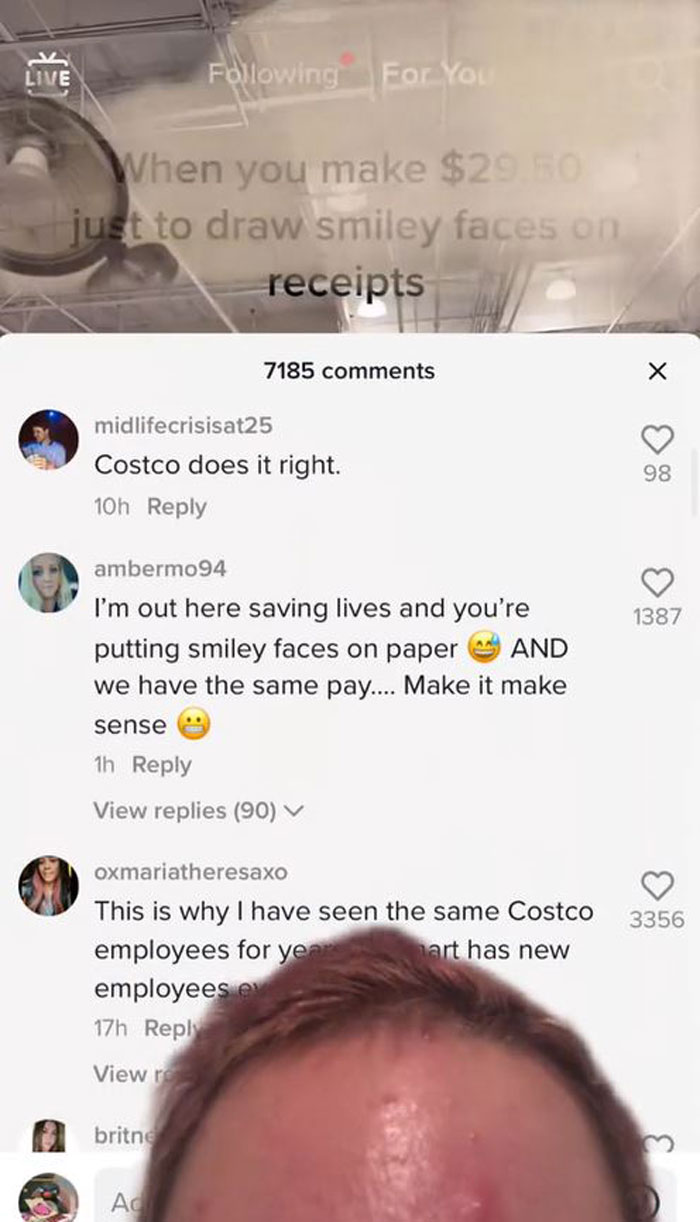 Discussion Online Ensues After Costco Worker Shares She Gets Paid Almost $30 &lsquo;Just To Draw Smiley Faces On Receipts&rsquo;
