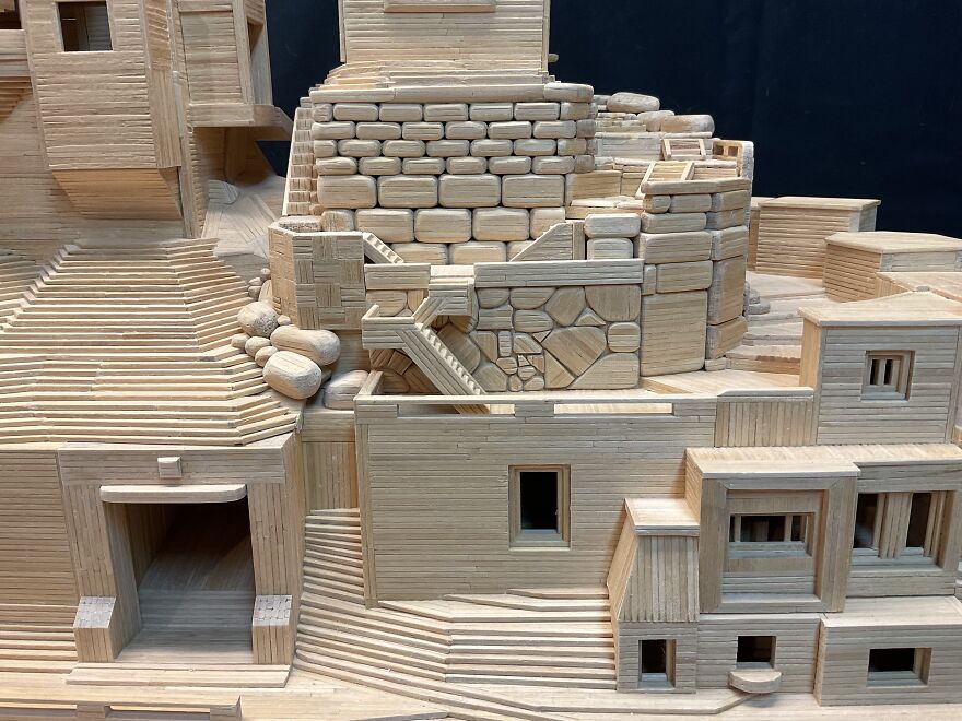 I Glued 425,000 Toothpicks Together To Create A Tiny Metropolis