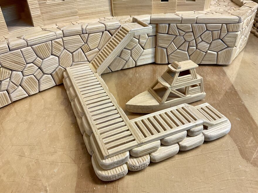 I Glued 425,000 Toothpicks Together To Create A Tiny Metropolis