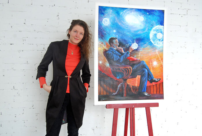 I Painted Nikola Tesla (4 Pics)