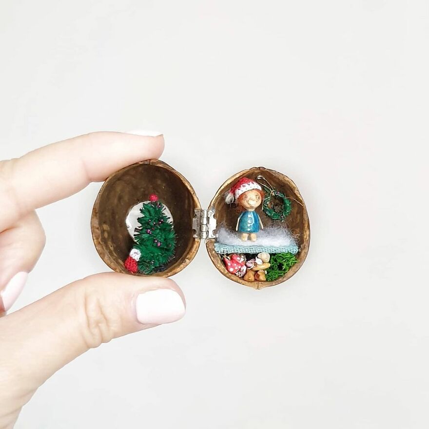 I Create Tiny Fairy Houses In Walnut Shells