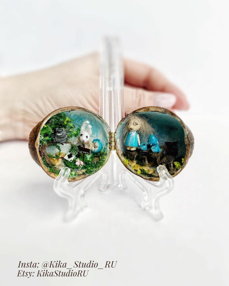 I Create Tiny Fairy Houses In Walnut Shells