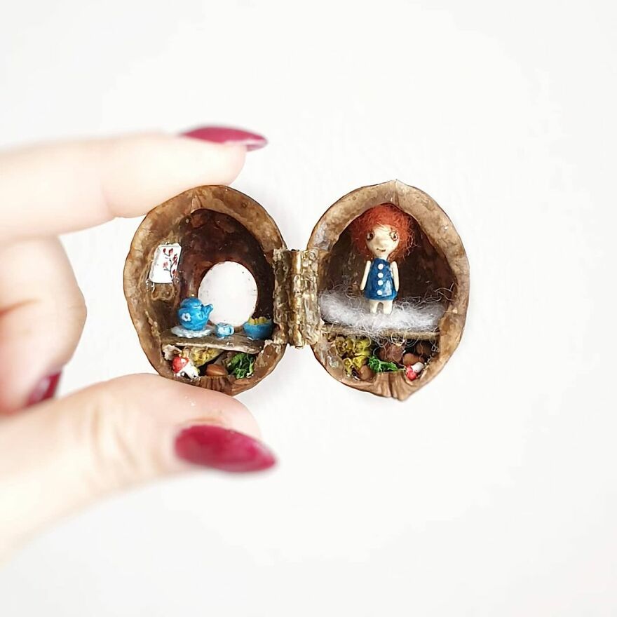 I Create Tiny Fairy Houses In Walnut Shells