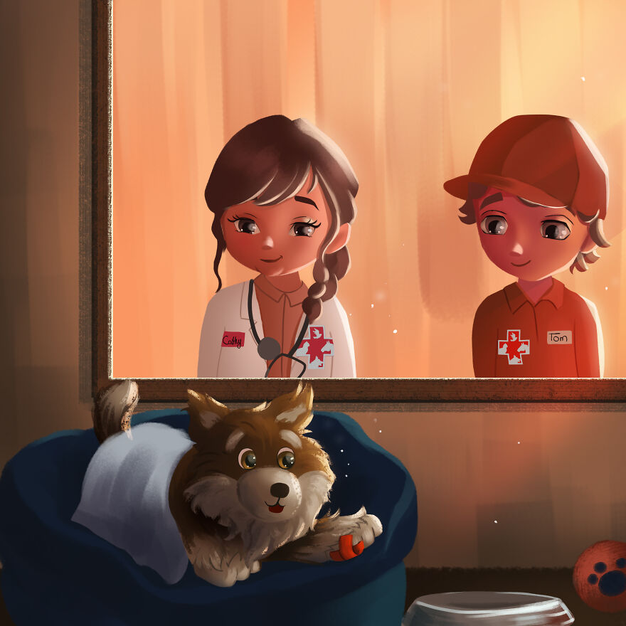 I Created An Illustrated Story About How A Dog Gets Rescued To Teach Children About Animal Welfare