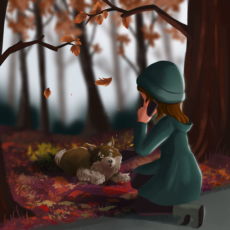 I Created An Illustrated Story About How A Dog Gets Rescued To Teach Children About Animal Welfare