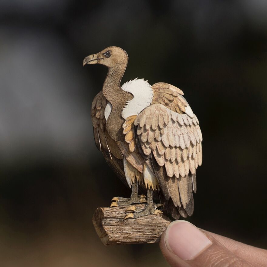 I Created Miniature Paper Cut Artworks Every Day For 1000 Days To Create Awareness About Wildlife