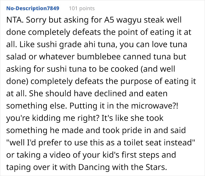 Thanksgiving Dinner With Friends Ends Up With A Friendship Falling Out Because The Host Refused To Cook A $120 Steak To Well-Done Thanksgiving Dinner With Friends Ends Up With A Friendship Falling Out Because The Host Refused To Cook A $120 Steak To Well-Done