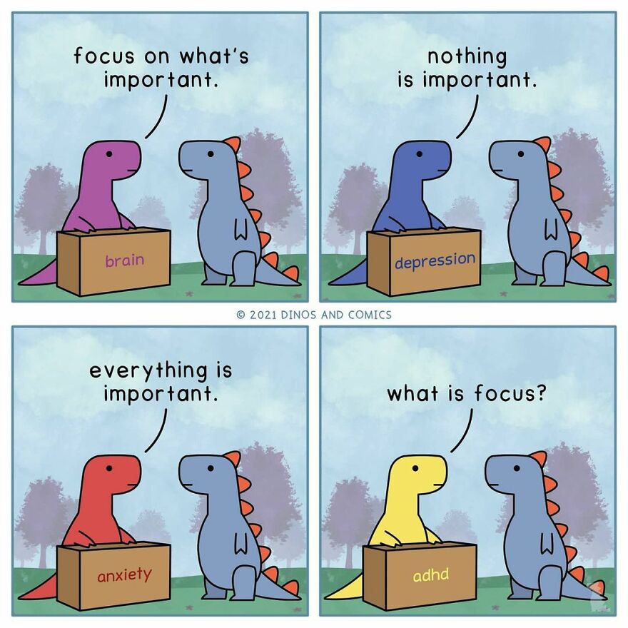 New Honest Comics About Mental Health Illustrated With Dinosaurs
