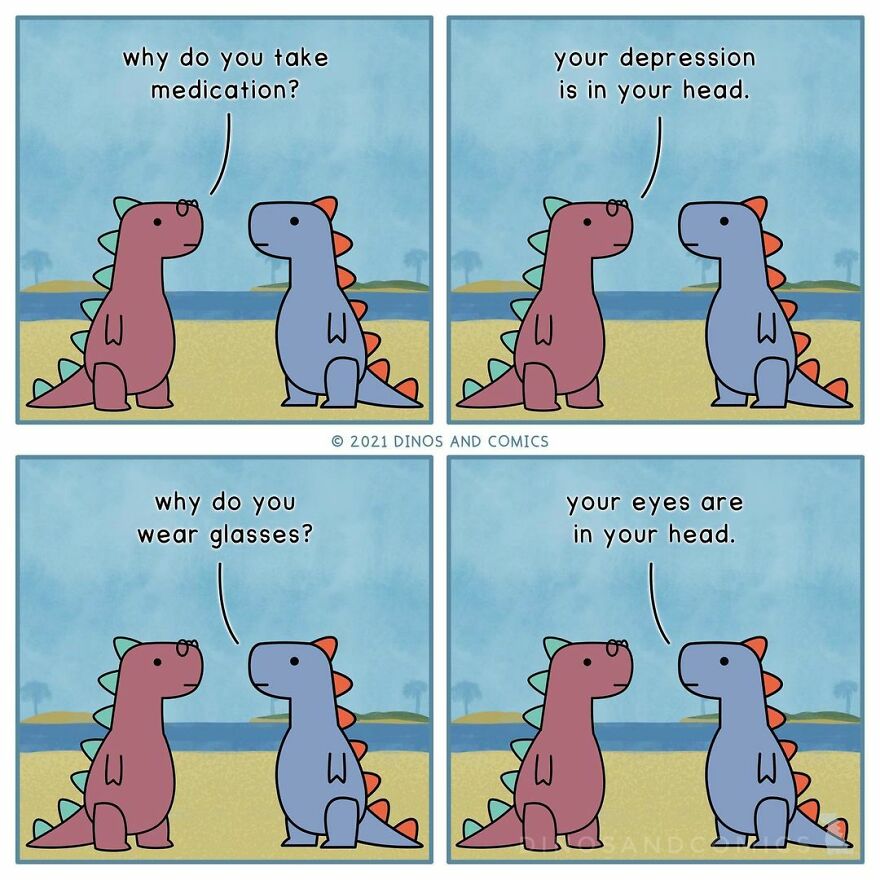 New Honest Comics About Mental Health Illustrated With Dinosaurs