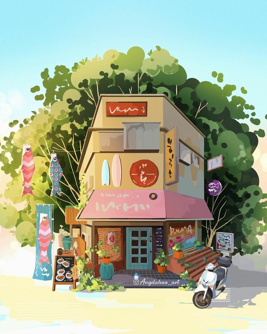 The Most Charming Facades Created Digitally By Artist Angela Hao