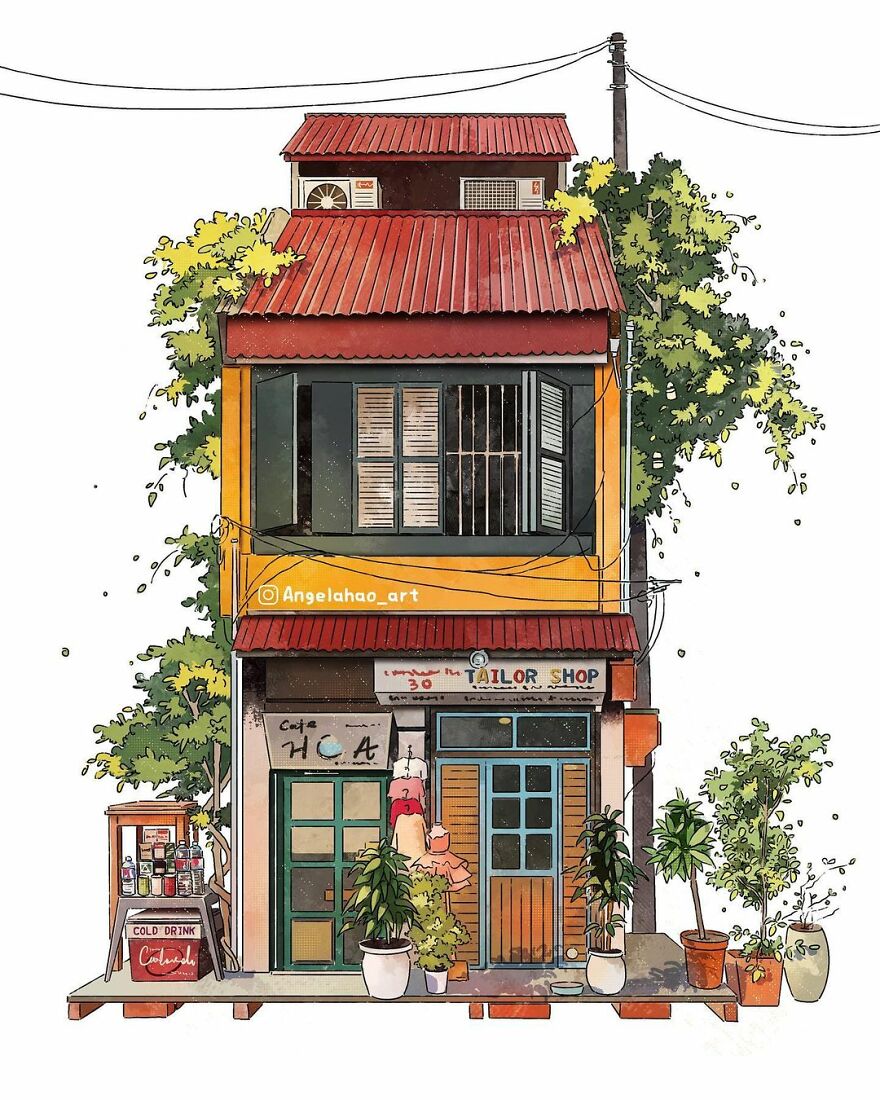 The Most Charming Facades Created Digitally By Artist Angela Hao