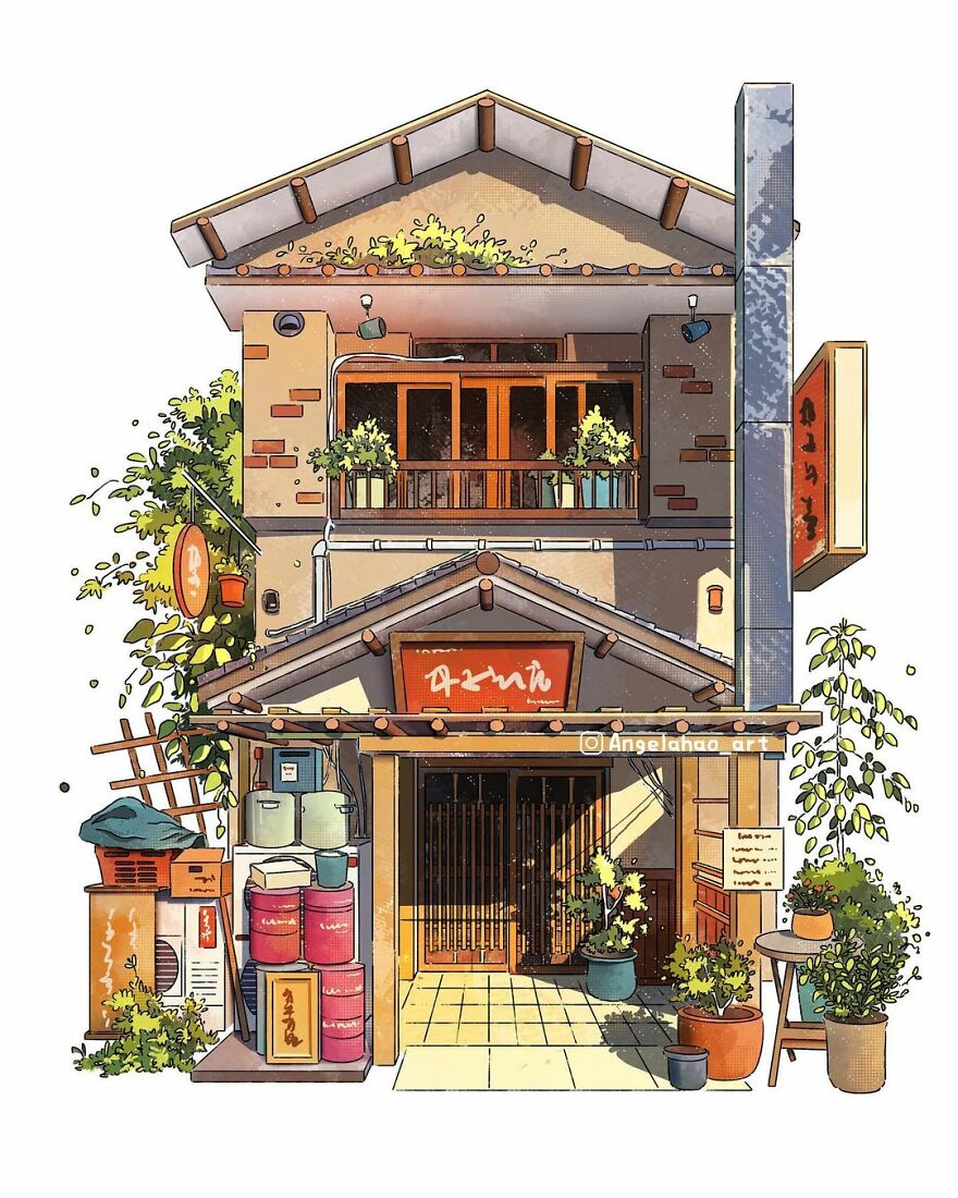 The Most Charming Facades Created Digitally By Artist Angela Hao