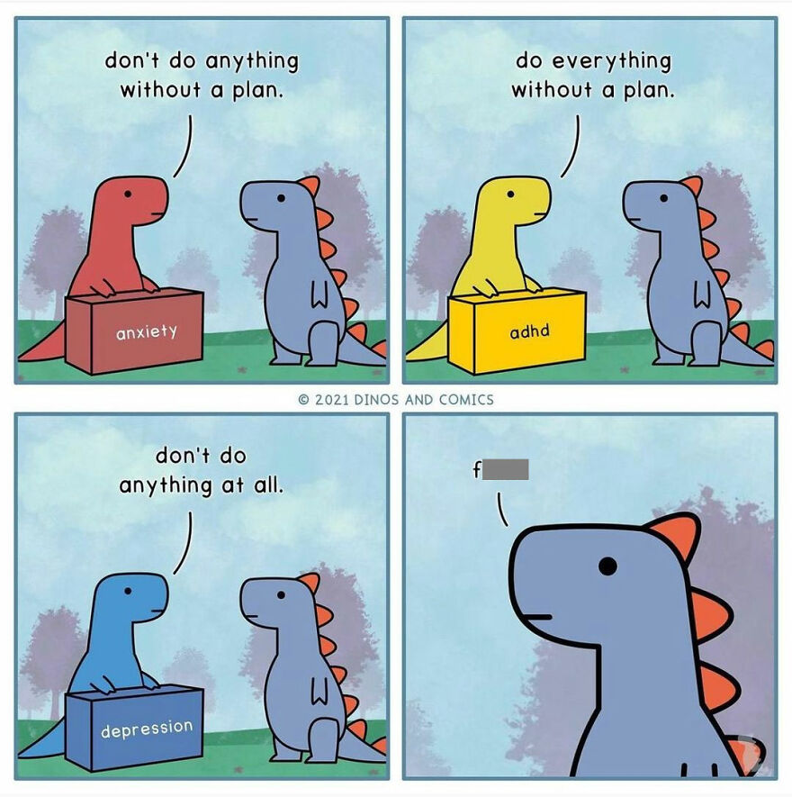 New Honest Comics About Mental Health Illustrated With Dinosaurs