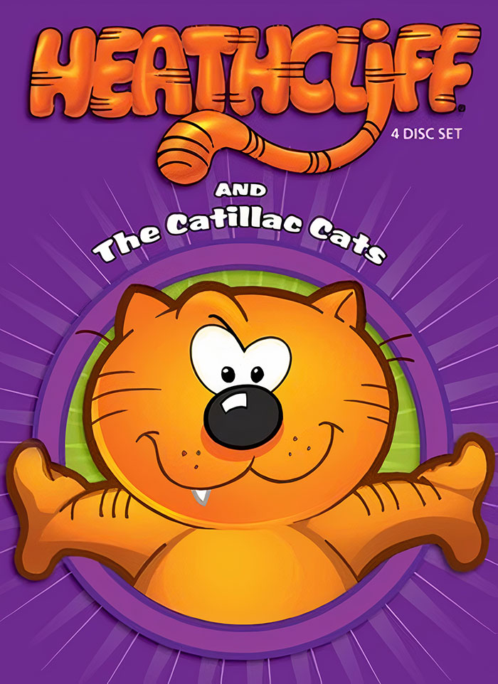 Heathcliff cartoon cover featuring an orange cat with a mischievous grin, representing unforgettable '80s cartoons.