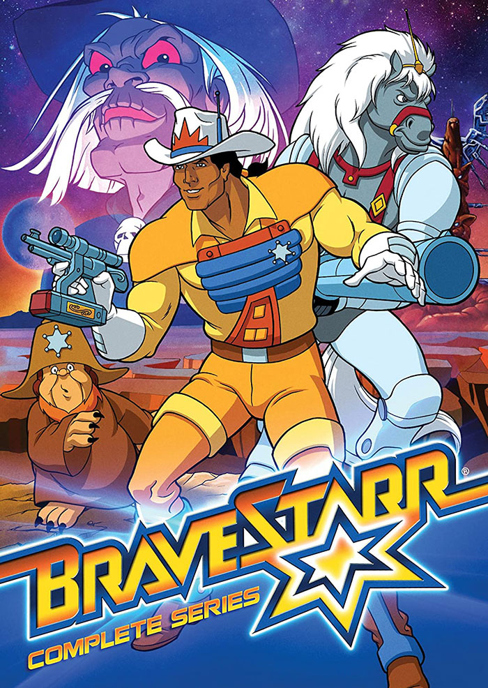 Bravestarr characters in action from one of the best 80s cartoons featuring a space western theme with futuristic heroes.