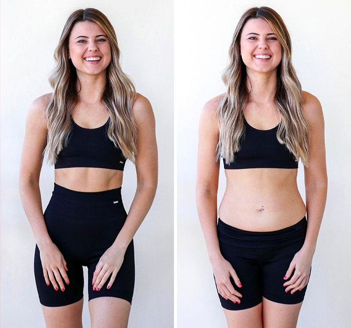 Woman Challenges Unrealistic Body Standards With Side-By-Side “Real Me Monday” Photos Of Herself (30 Pics)