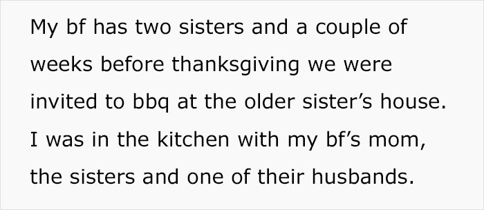 BF's Mother Couldn't "Remember" Girlfriend's Name, So She Got Revenge During Thanksgiving