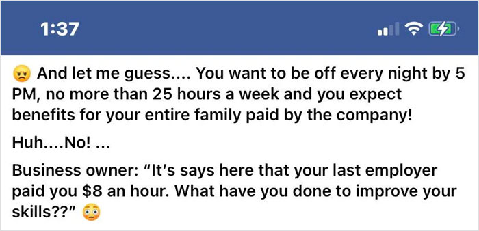 Local Business Owner Shares This Tantrum Online In Response To Someone Searching For A Job On FB