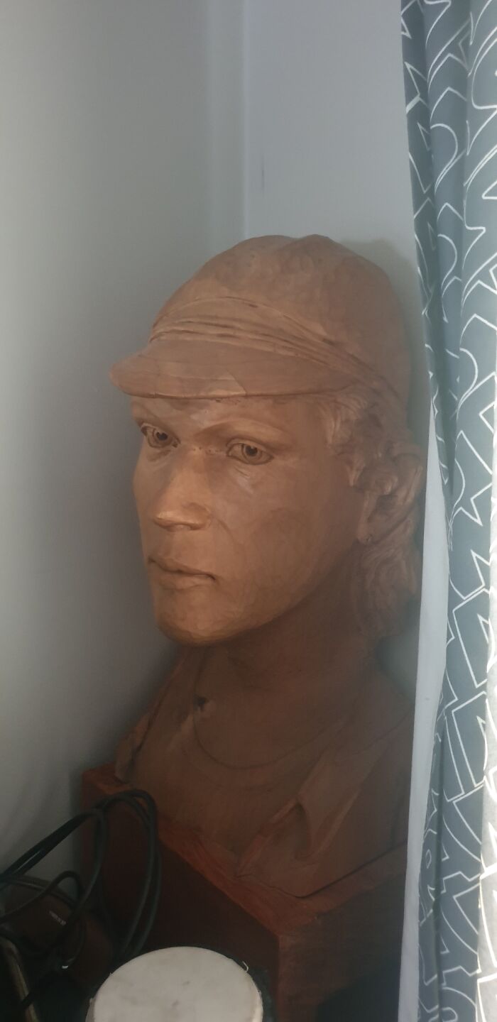 Probably This Wooden Bust Of 19 Year Old Me