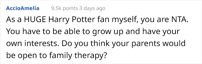 Hardcore Harry Potter Fans Force Their Obsession On Their Daughter, She Finally Rebels, Causes Family Drama