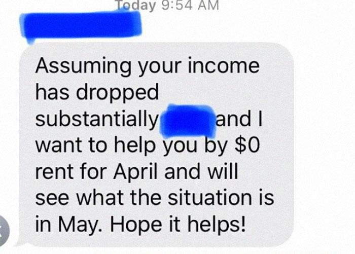 A Text From Our Landlords This Morning