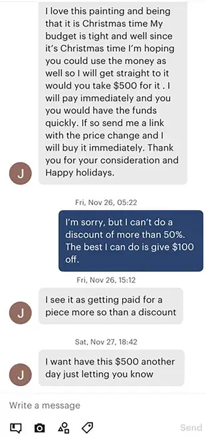 This Person Who Allegedly Had A Tight Christmas Budget But Was Also Trying To Buy Art, For Some Reason