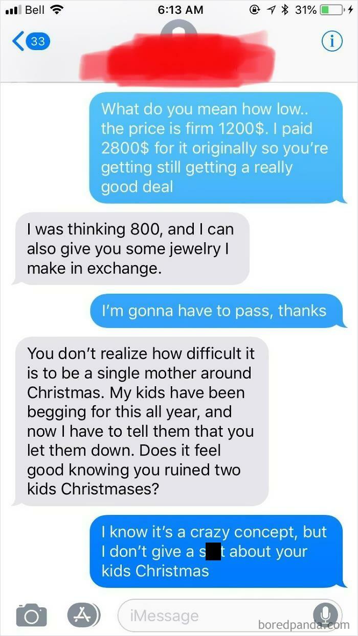 Selling A Used Imac For 1200$, Woman Asks “How Low” I Would Sell It For, Or If I’d Take 800 And Some Jewelry She Makes. Oh And I Also Ruined Christmas