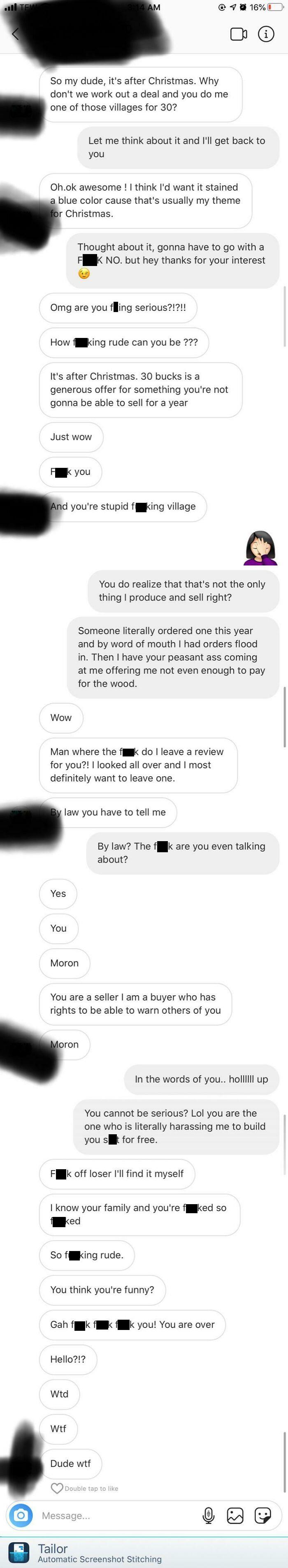 Christmas Village Beggar Returns. I Don't Know How To Link My Original Post But You Can Find It In My Profile. Worth The Back Story. Honestly Was Excited To See A Message From This Guy Again Haha