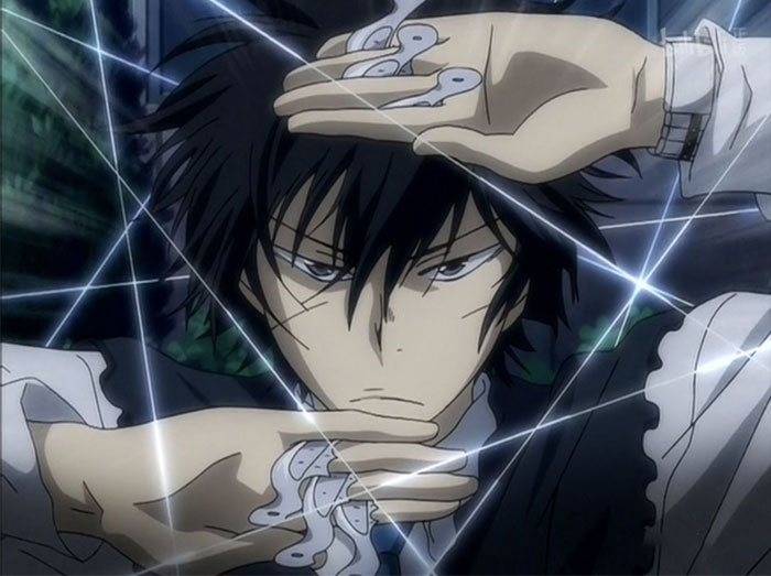 Kyoya Hibari holding blades 
