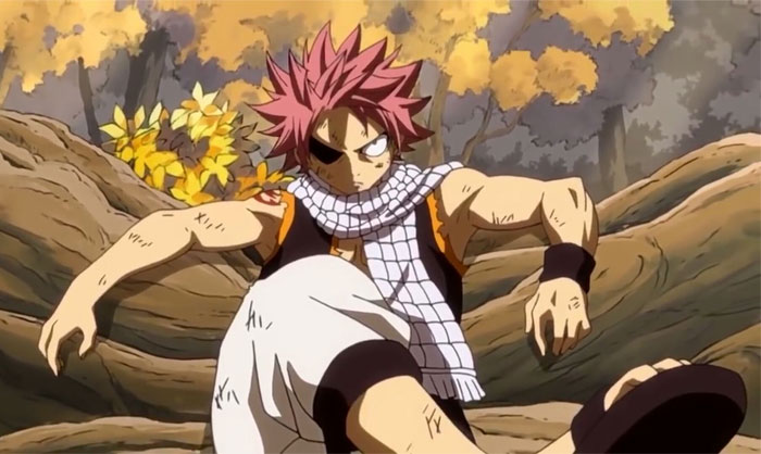 Natsu wearing a scarf 
