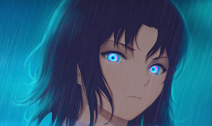 Shiki Ryougi with colorful eyes 