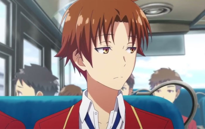 Kiyotaka Ayanokouji wearing red jacket 