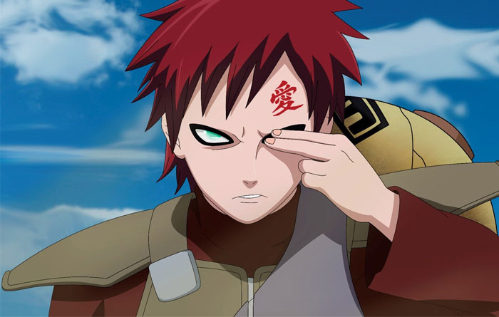 Gaara using the Sharingan