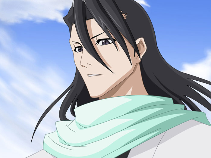Byakuya Kuchiki wearing green scarf 
