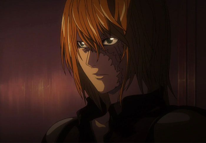 Mello with the scar on his face 