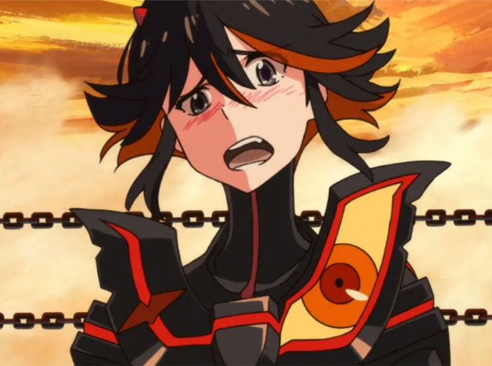 Ryuko Matoi wearing black costume 
