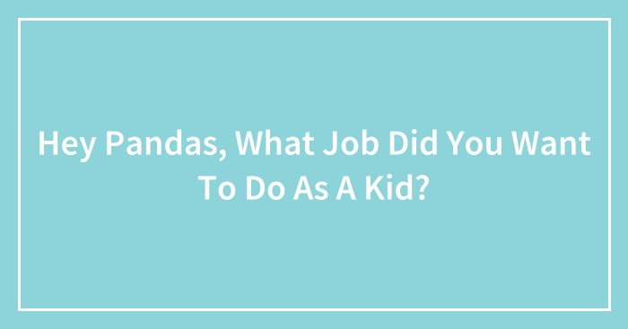 Hey Pandas, What Job Did You Want To Do As A Kid?